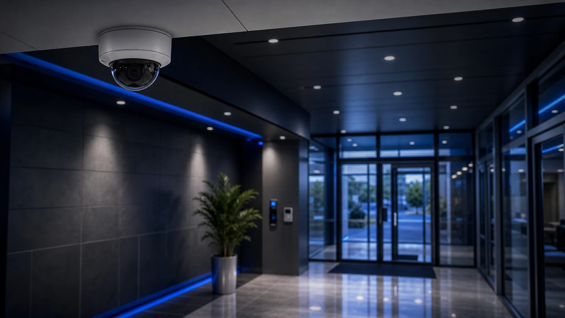 Commercial CCTV cameras for a Tampa office lobby
