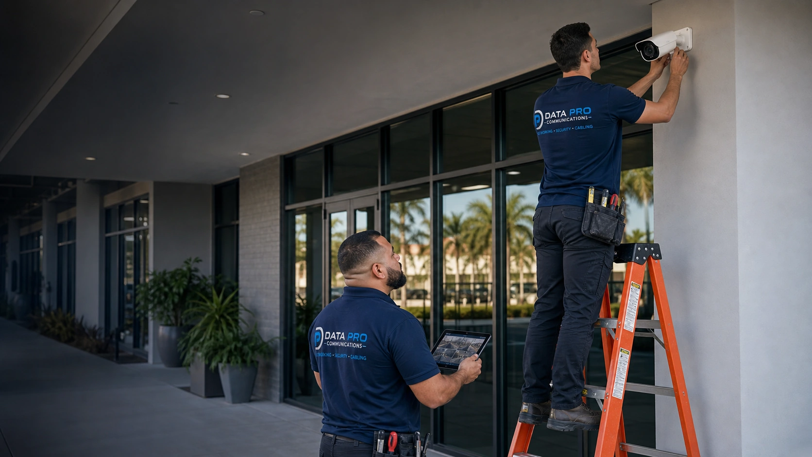 Commercial CCTV installation on a Tampa business property