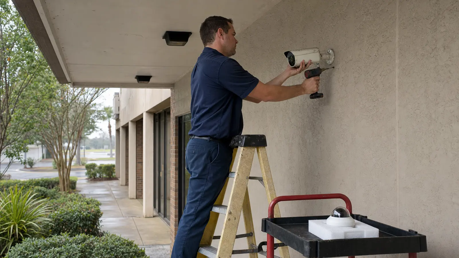 Technician upgrading a legacy camera to a modern multi-sensor system