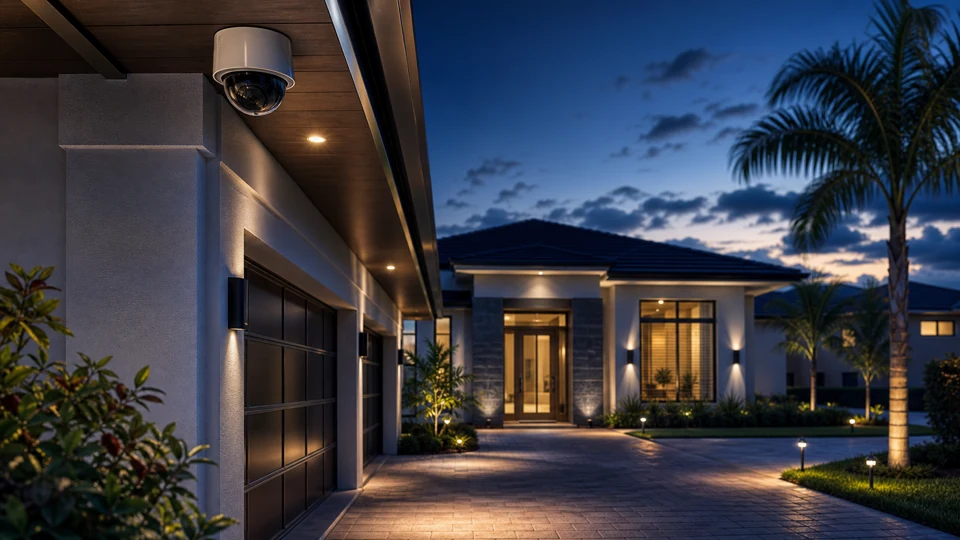 Select residential property with driveway and perimeter security camera coverage