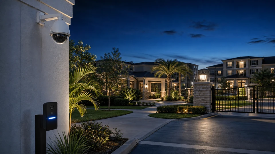 Security cameras for a Tampa Bay multifamily or HOA entrance