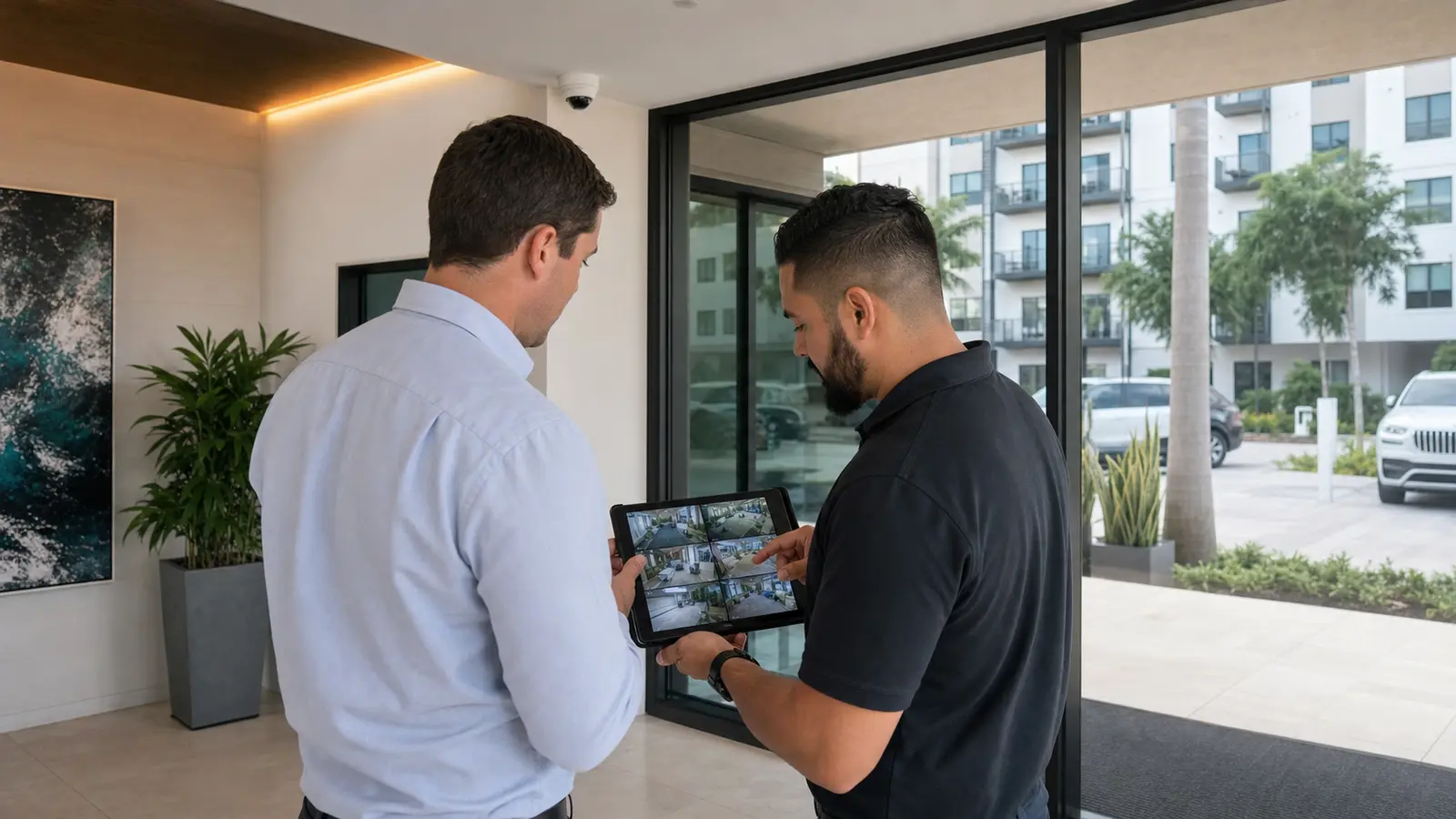 Property management security monitoring and camera system overview
