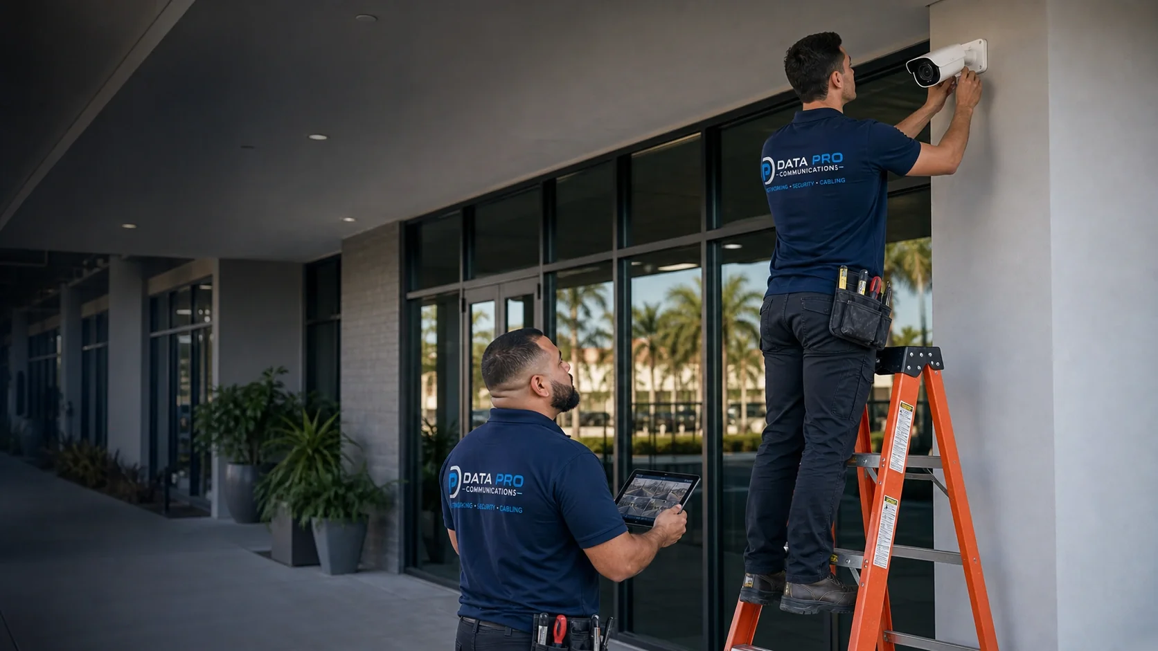 Commercial CCTV installation on a Tampa business property