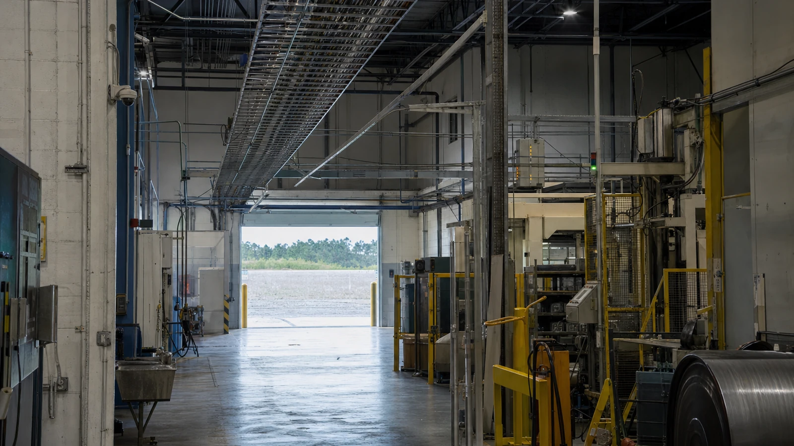 Industrial security camera installation planning for Tampa Bay production floors, machinery areas, yards, and industrial infrastructure