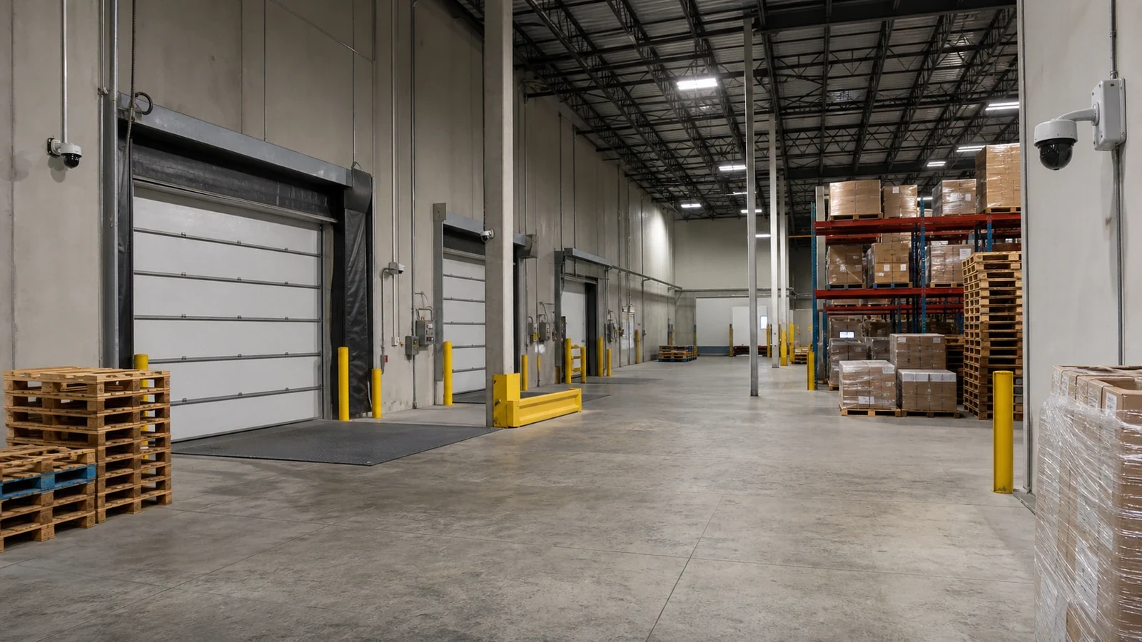 Warehouse camera planning for loading docks, inventory zones, and distribution activity
