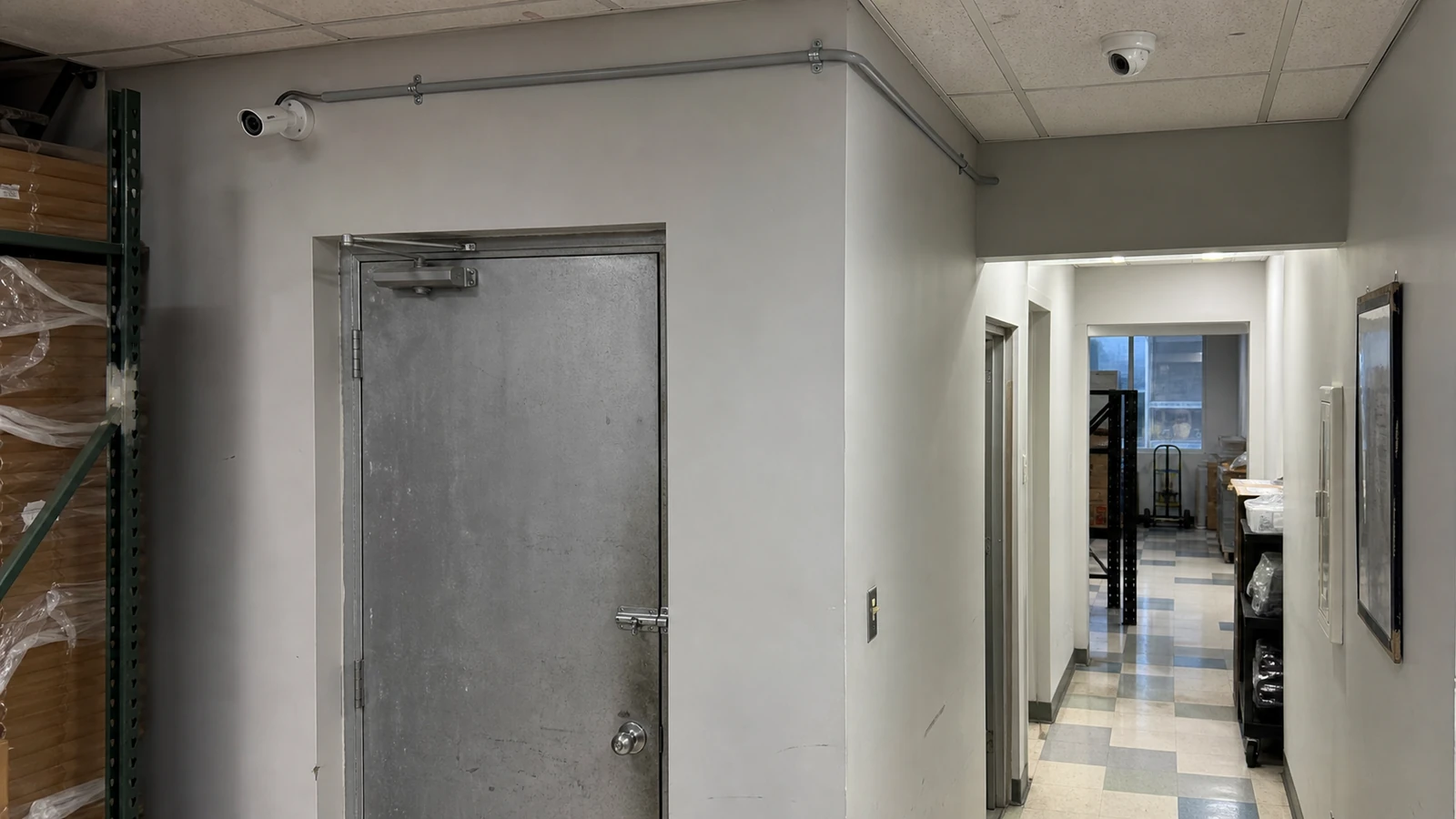 Security camera coverage inside a retail or service property
