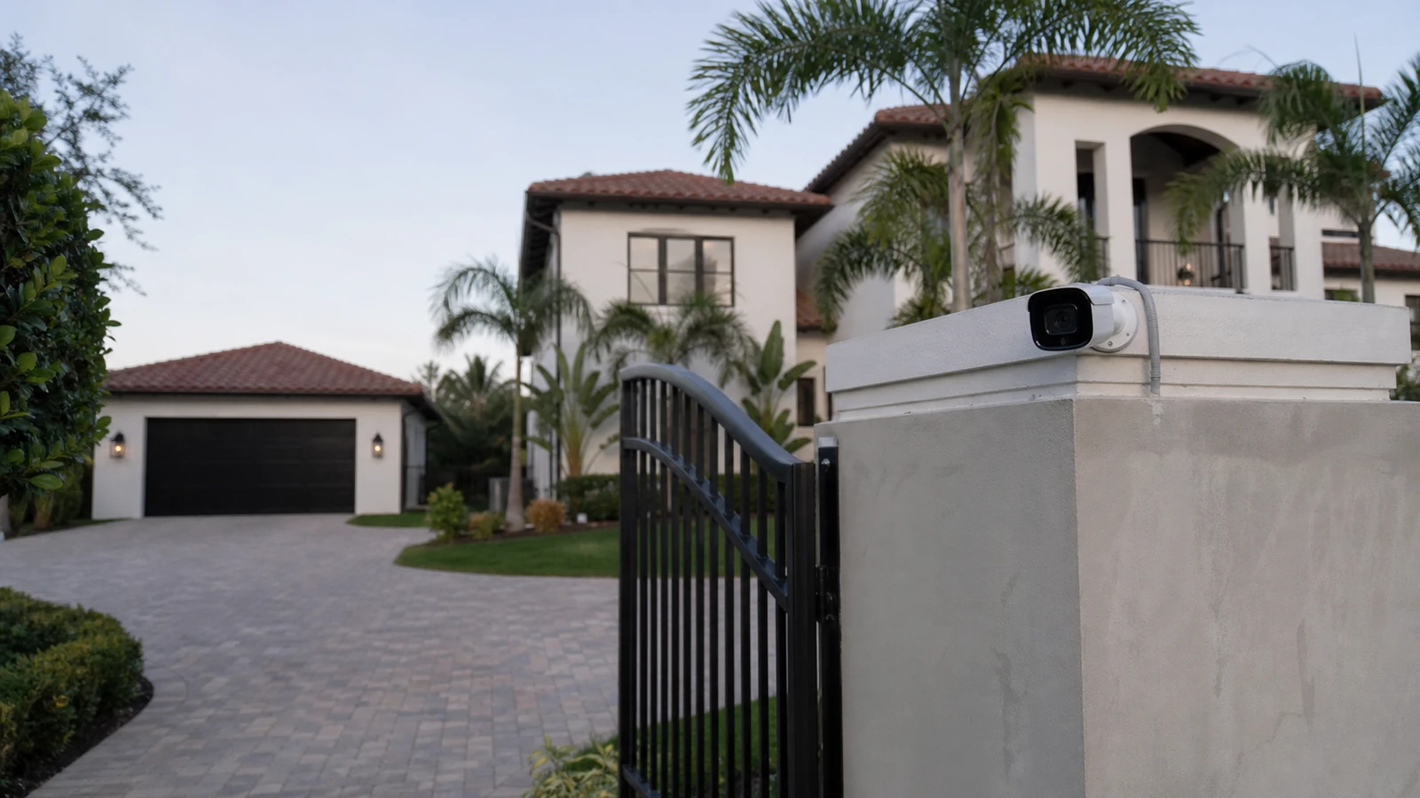 Select residential security camera installation planning for Tampa Bay custom homes, estates, gated properties, long driveways, and detached buildings