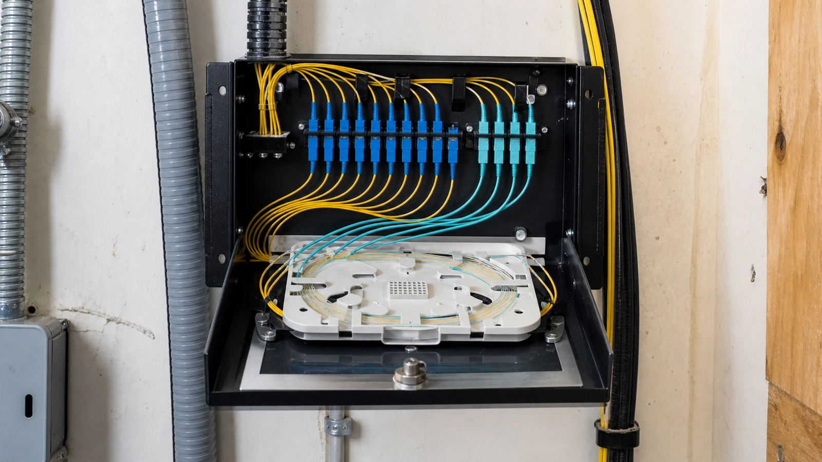 Commercial fiber optic services equipment, pathways, labeling, and documentation