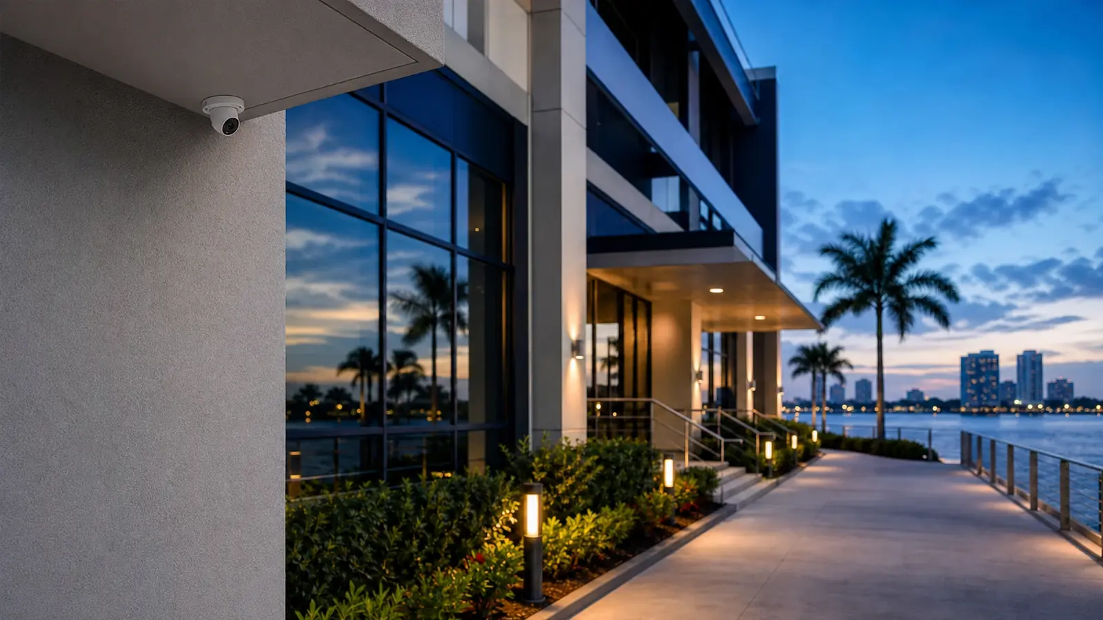 Commercial IP security camera installed for a Tampa Bay business property