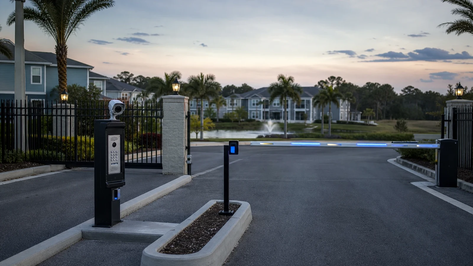 Security camera installation detail for Zephyrhills commercial property entrances and exterior approaches